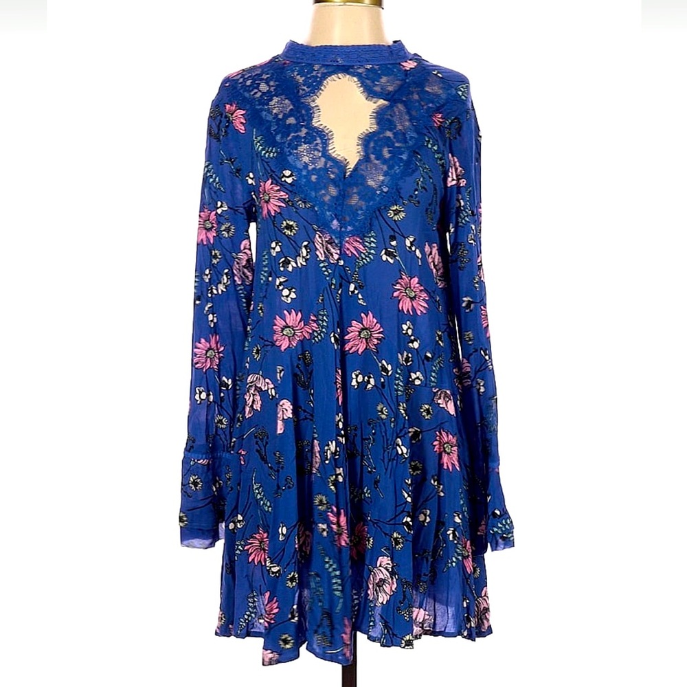 EUC Lulus Lace and Ruffle Floral Dress, XS
